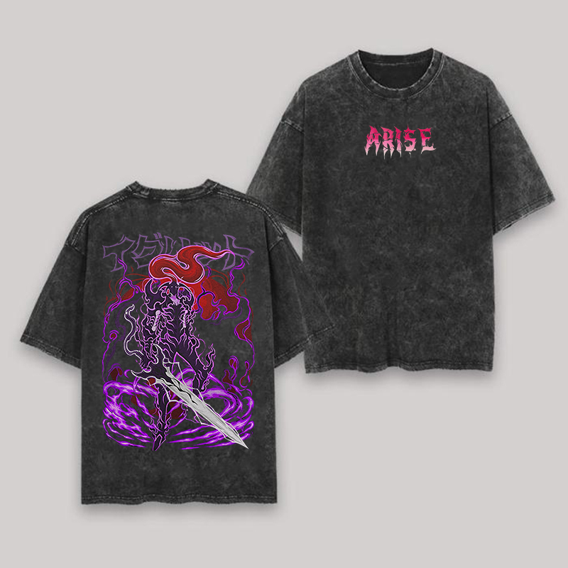 Solo Leveling Printed Unisex Washed T-Shirt