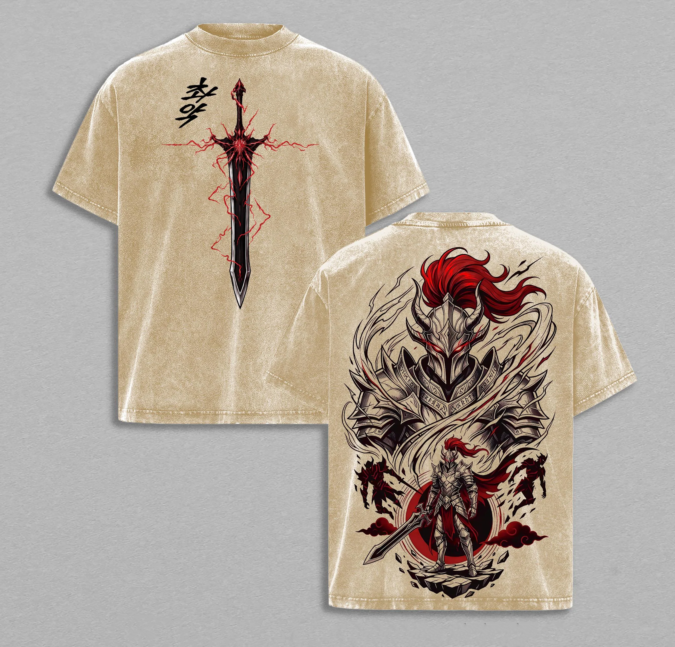 Igris Solo Leveling ARISE Vintage Anime Washed T-shirt/Crewneck/Hoodie