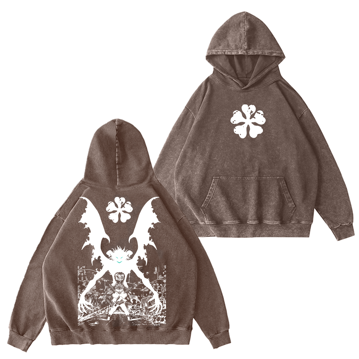 Black Clover Streetwear Inspired Anim Washed T-shirt/Crewneck/Hoodie