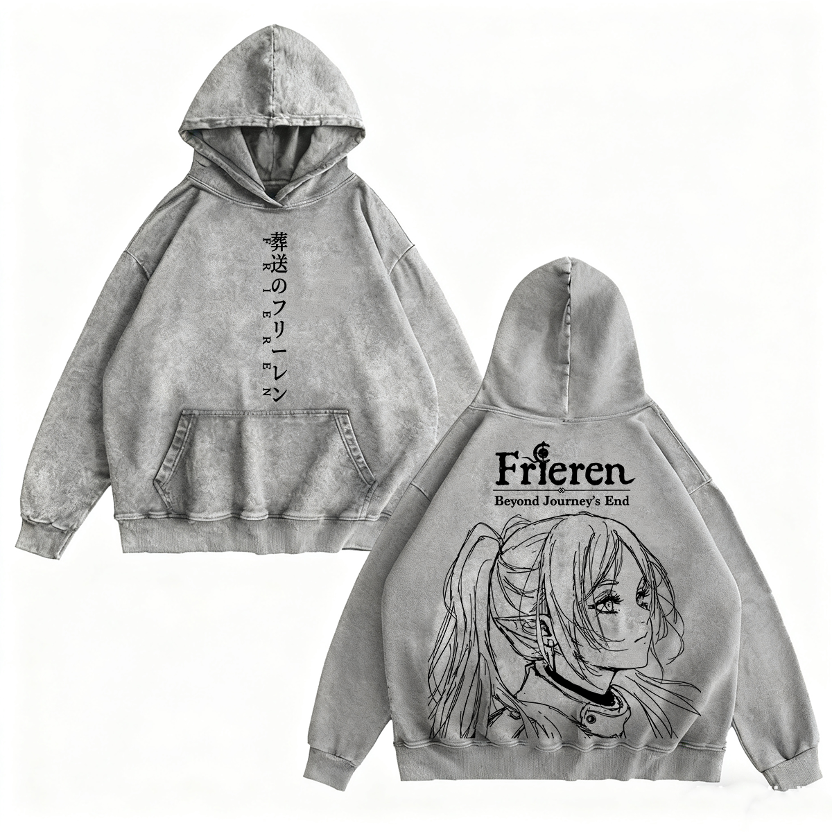 Frieren: Beyond Journey's End Anim Washed T-shirt/Crewneck/Hoodie