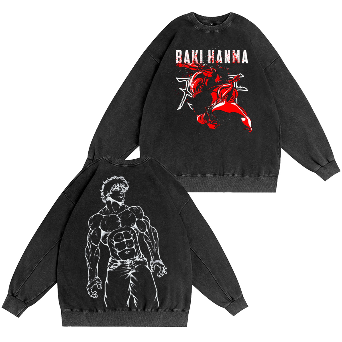 Baki Hanma Vintage Washed T-shirt/Crewneck/Hoodie