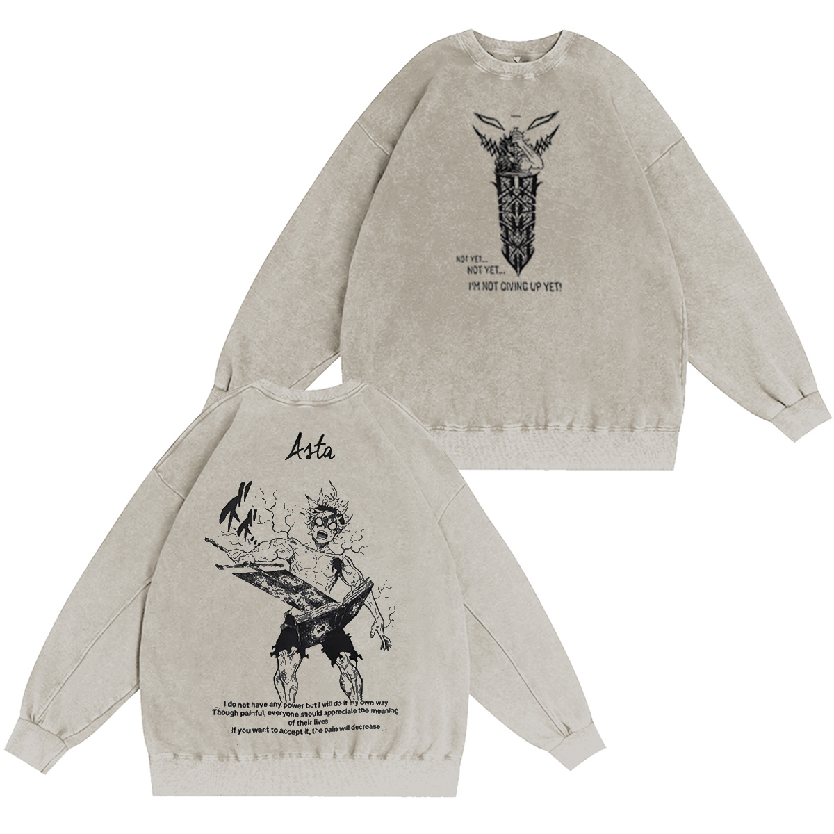 Asta Black Clover Washed T-shirt/Crewneck/Hoodie