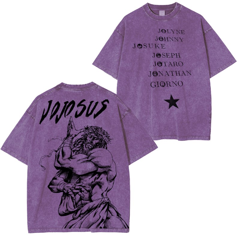 JOJO SUS Jojo's Bizarre Adventure Anime Double Printed Vintage Washed Tee