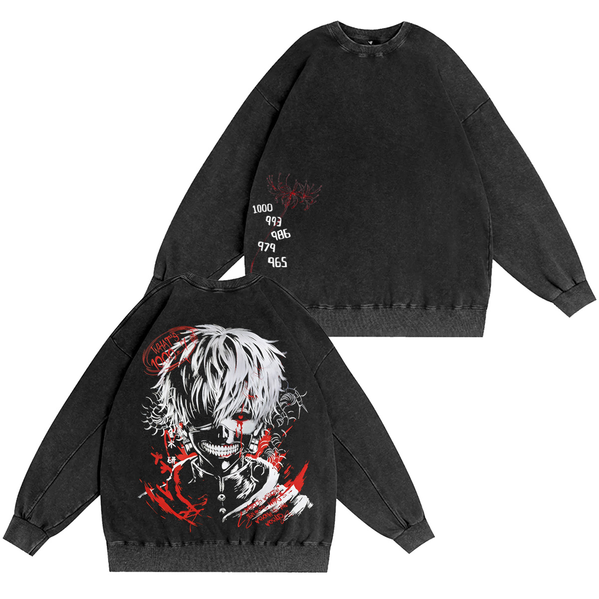 Ken Kaneki Tokyo Ghoul Washed T-shirt/Crewneck/Hoodie
