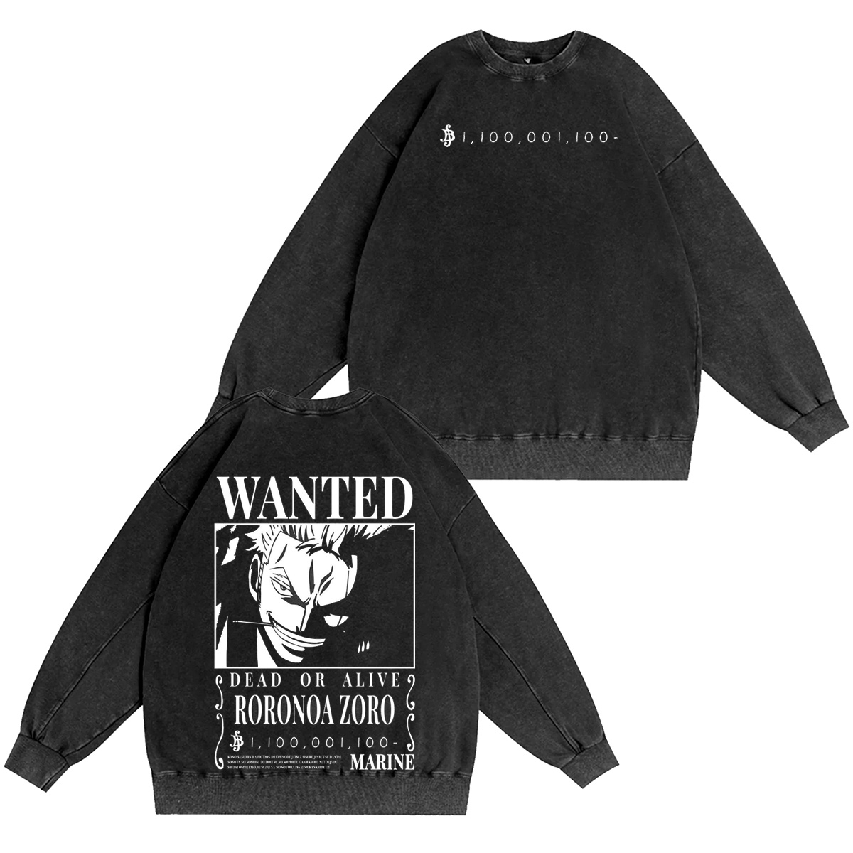 ONE PIECE :Roronoa Zoro Vintage washed T-shirt/Crewneck/Hoodie