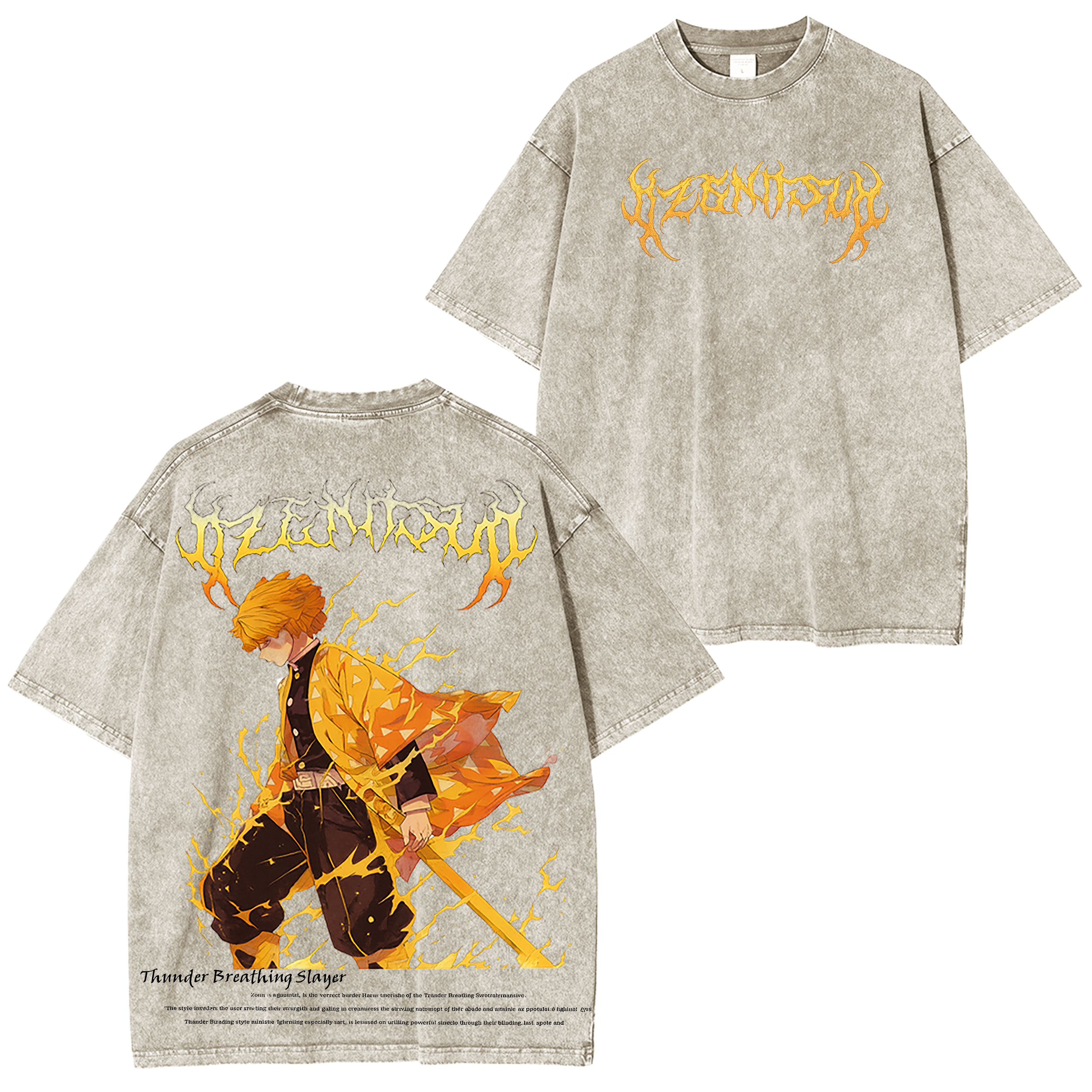 Anime Kyojuro Rengoku Demon Slayer Graphic Vintage T-Shirt