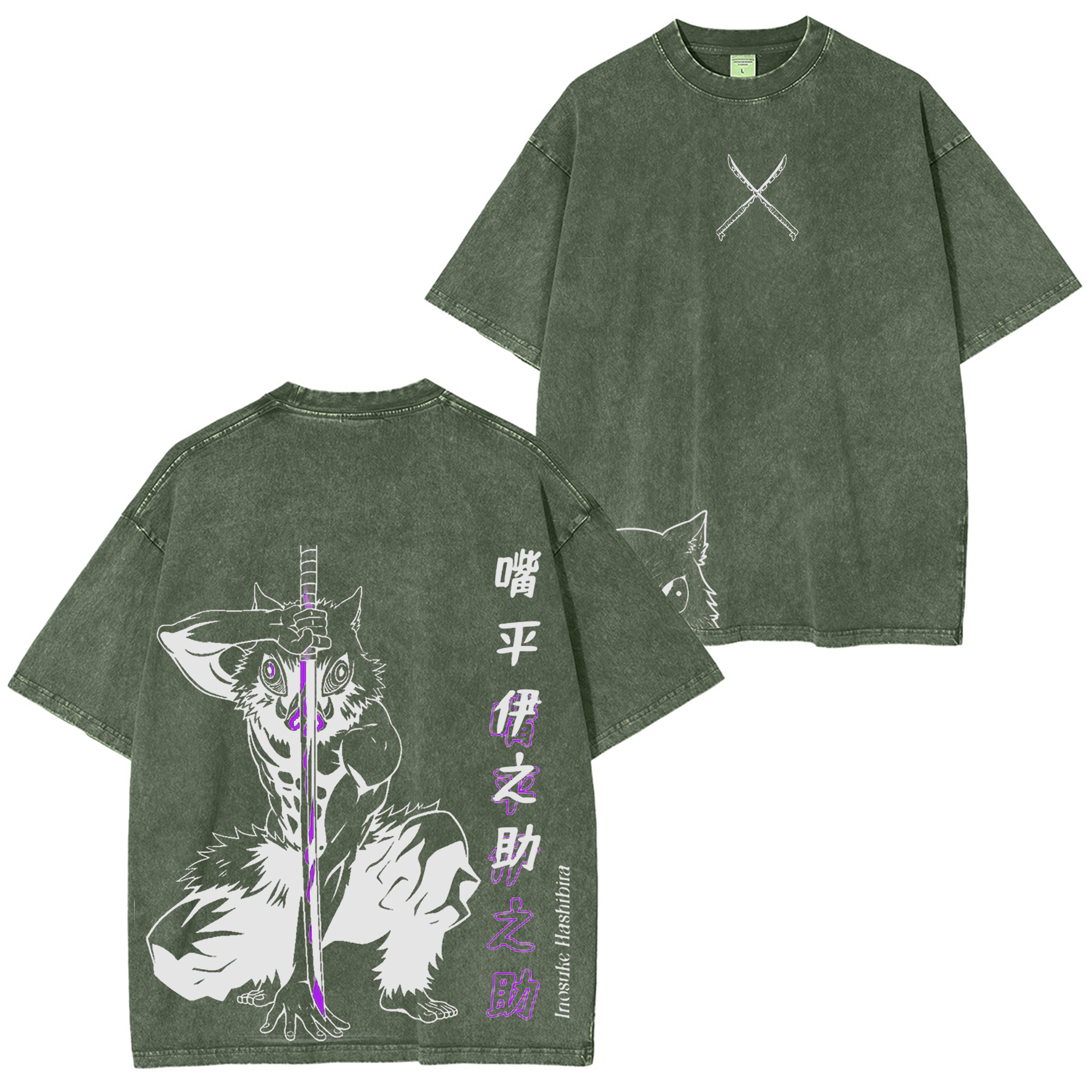Limited Edition Inosuke Demon Slayer Vintage Oversize Tee