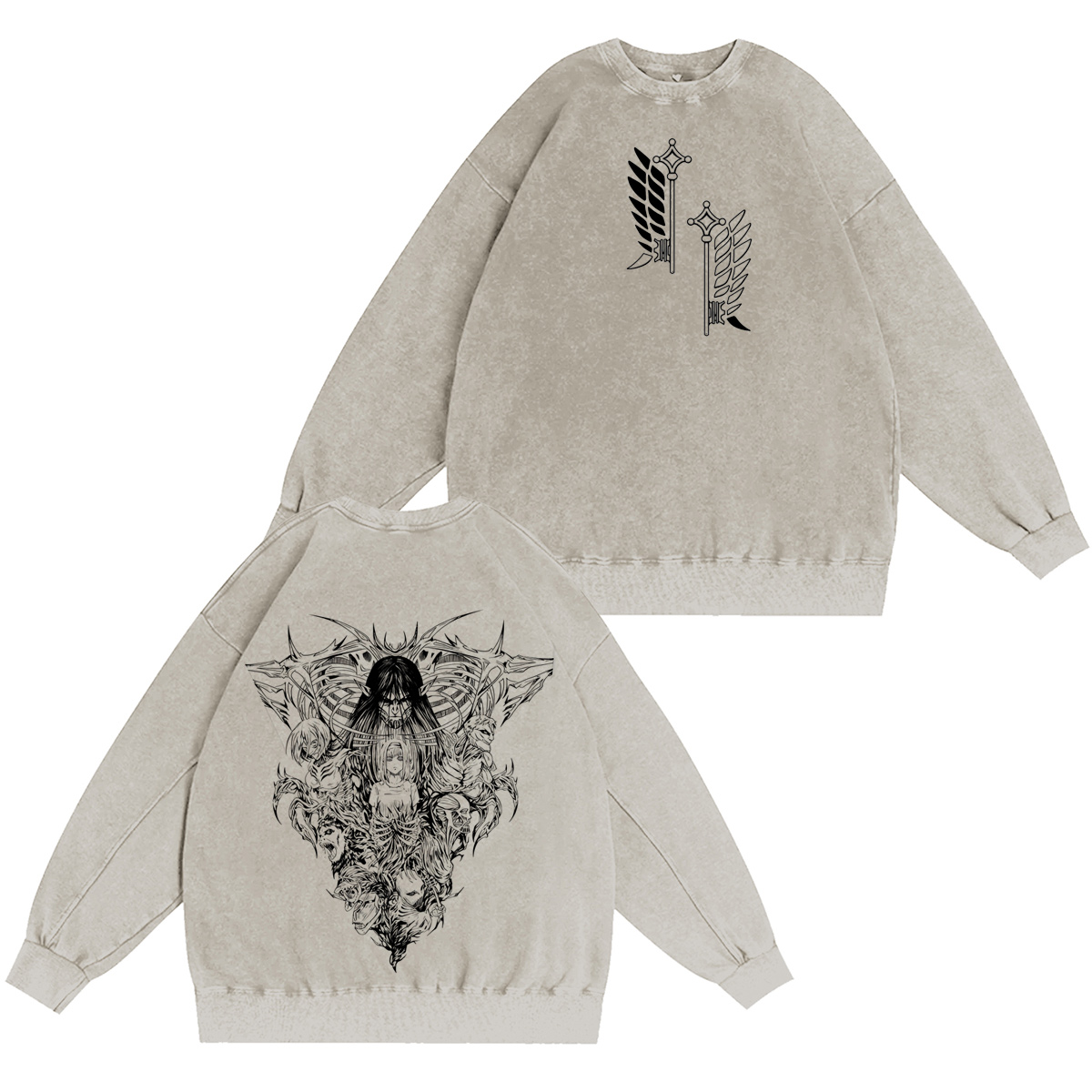 AOT TITANS Vintage washed T-shirt/Crewneck/Hoodie
