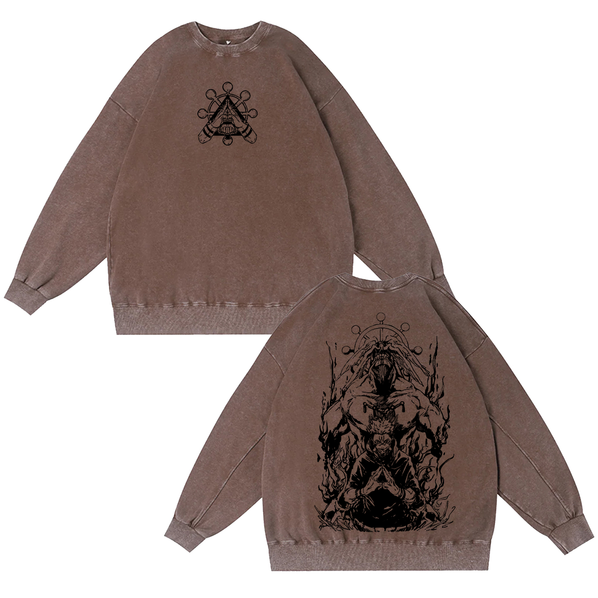 Sukuna & Mahoraga Vintage Washed Crewneck/Hoodie