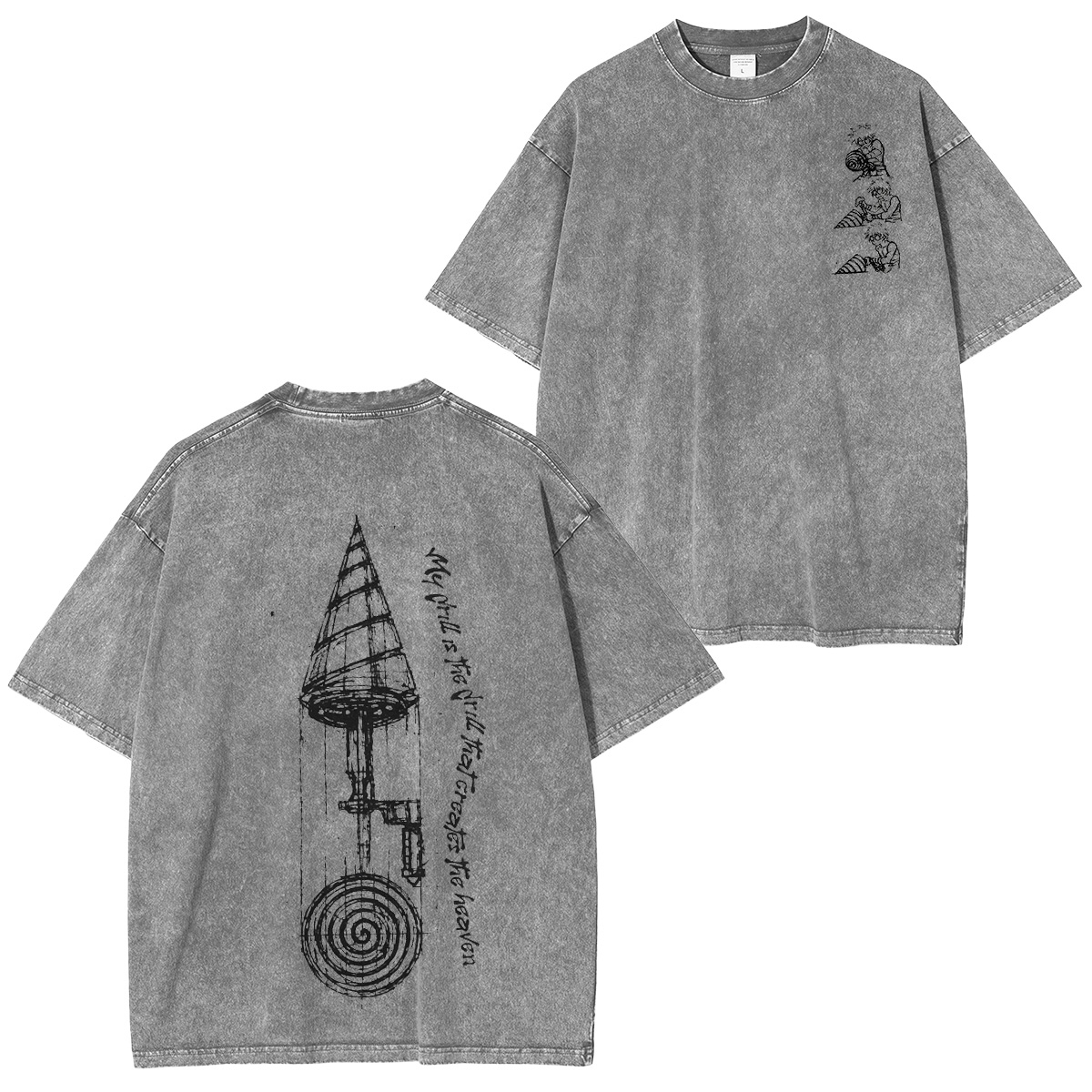 Gurren Lagann Simon & Kamina Vintage Washed T-shirt/Crewneck/Hoodie