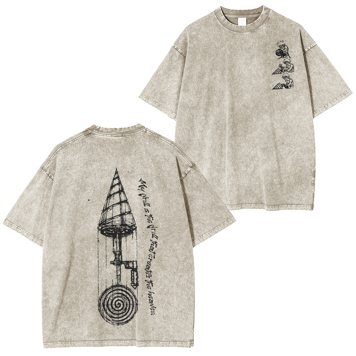 Gurren Lagann Simon & Kamina Vintage Washed T-shirt/Crewneck/Hoodie