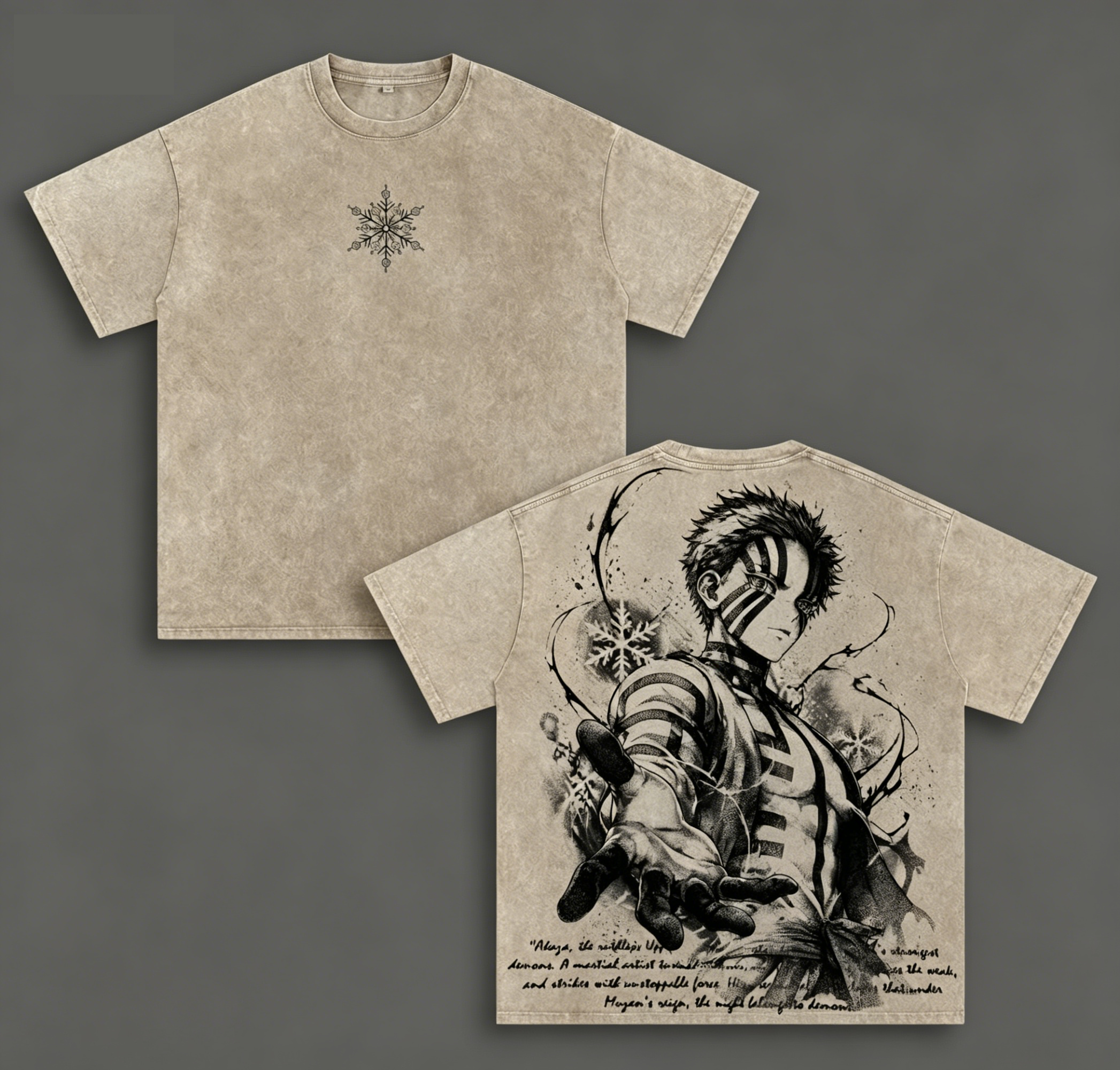 Demon Slayer Akaza Anime  Washed T-shirt/Crewneck/Hoodie