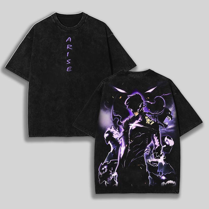 Arise Solo Leveling Pinted Unisex Washed T-Shirt
