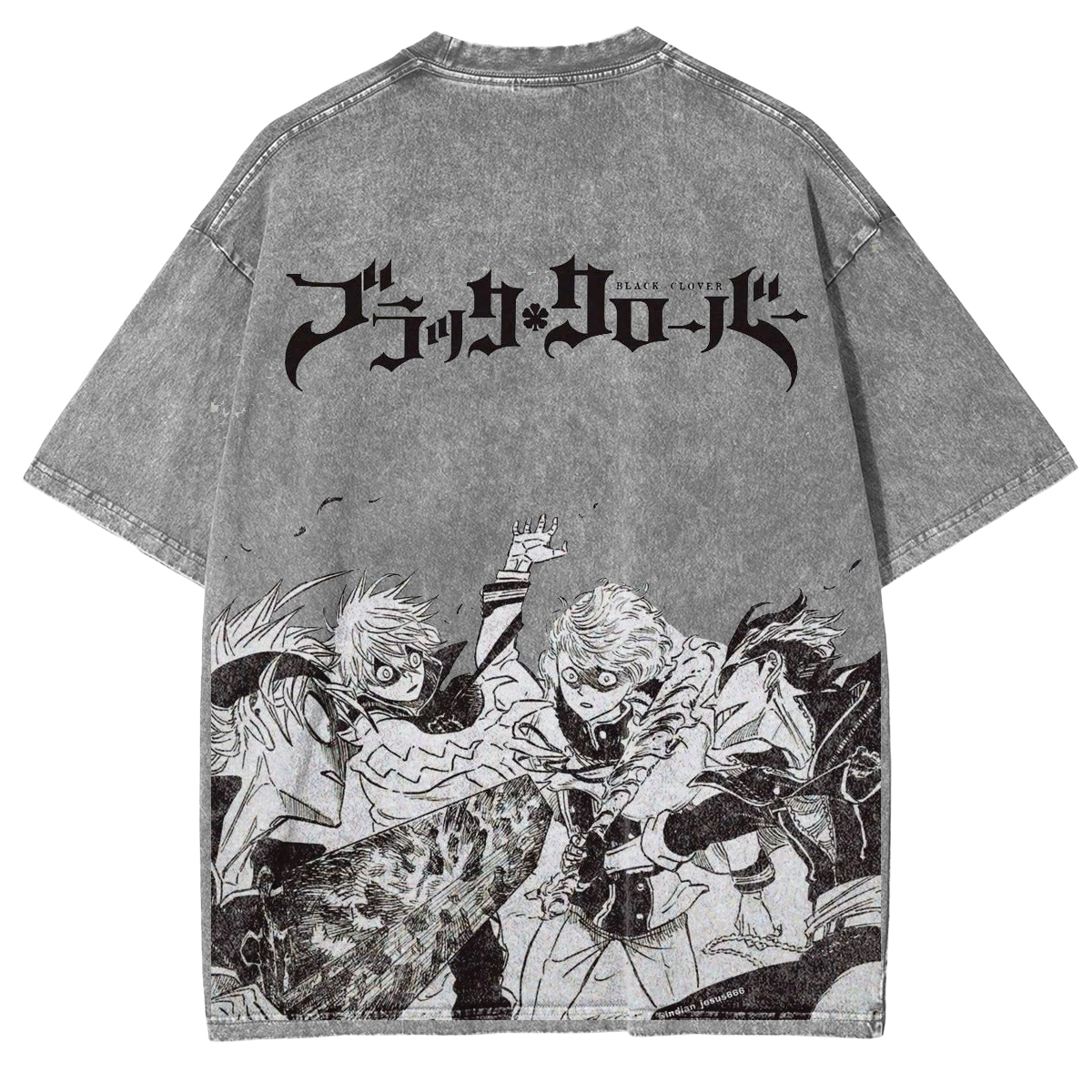 Black Clover Vintage Washed Oversize T-Shirt