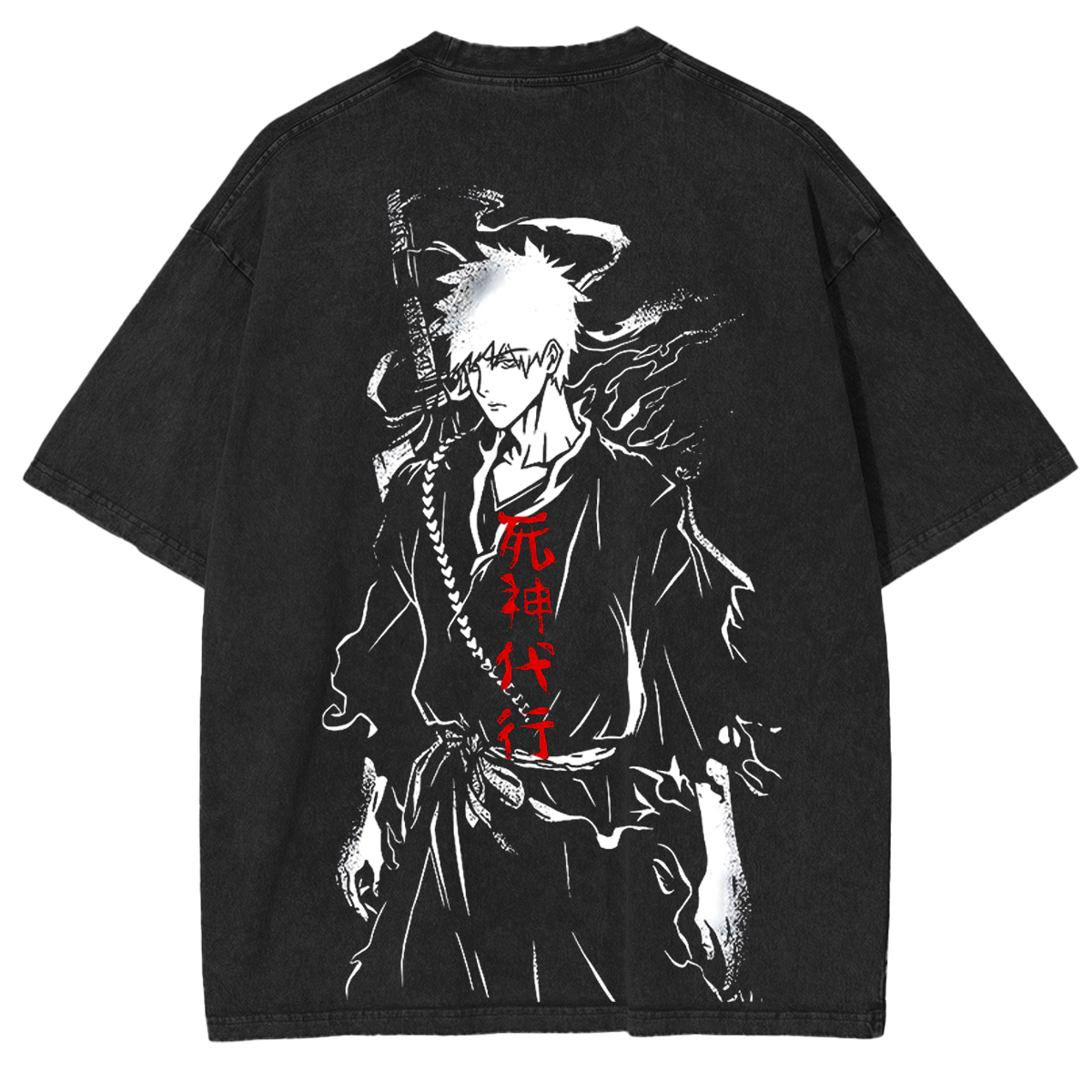Ichigo Kurosaki Bleach Anime Unisex Washed T-Shirt