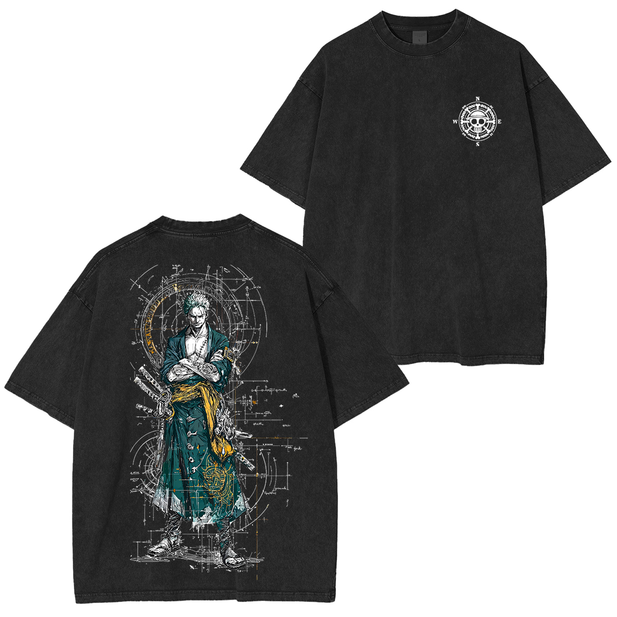 Sanji X Zoro X Luffy One Piece Unisex Washed T-Shirt