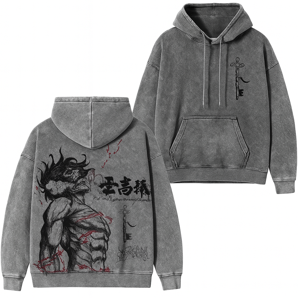 Attack on Titan Eren Yeager Vintage Washed Hoodie