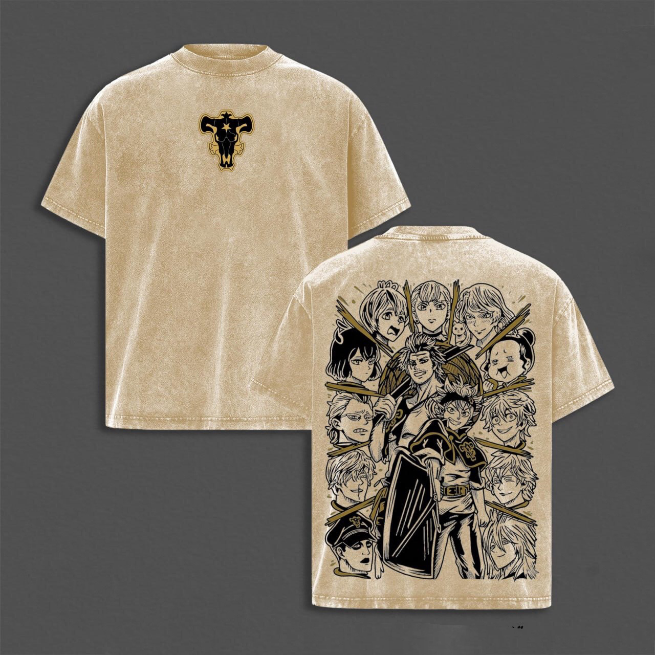  Black Clover:Asta Vs Yami Sukehiro Black Bulls Vintage washed T-shirt