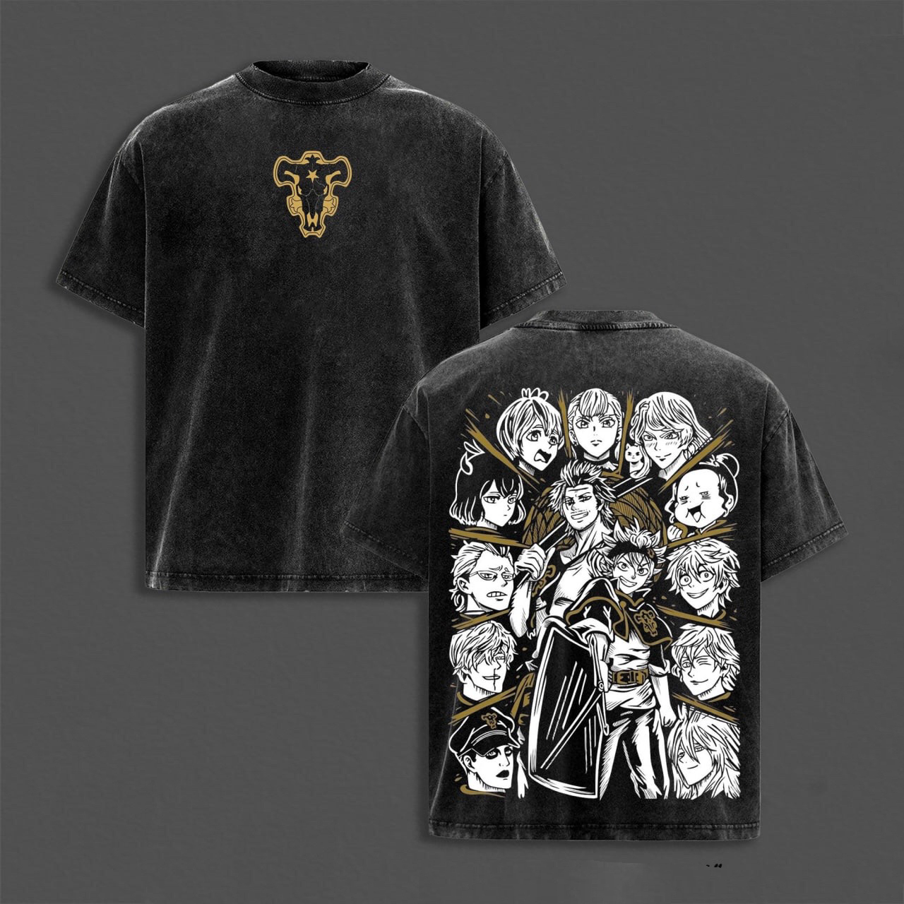  Black Clover:Asta Vs Yami Sukehiro Black Bulls Vintage washed T-shirt