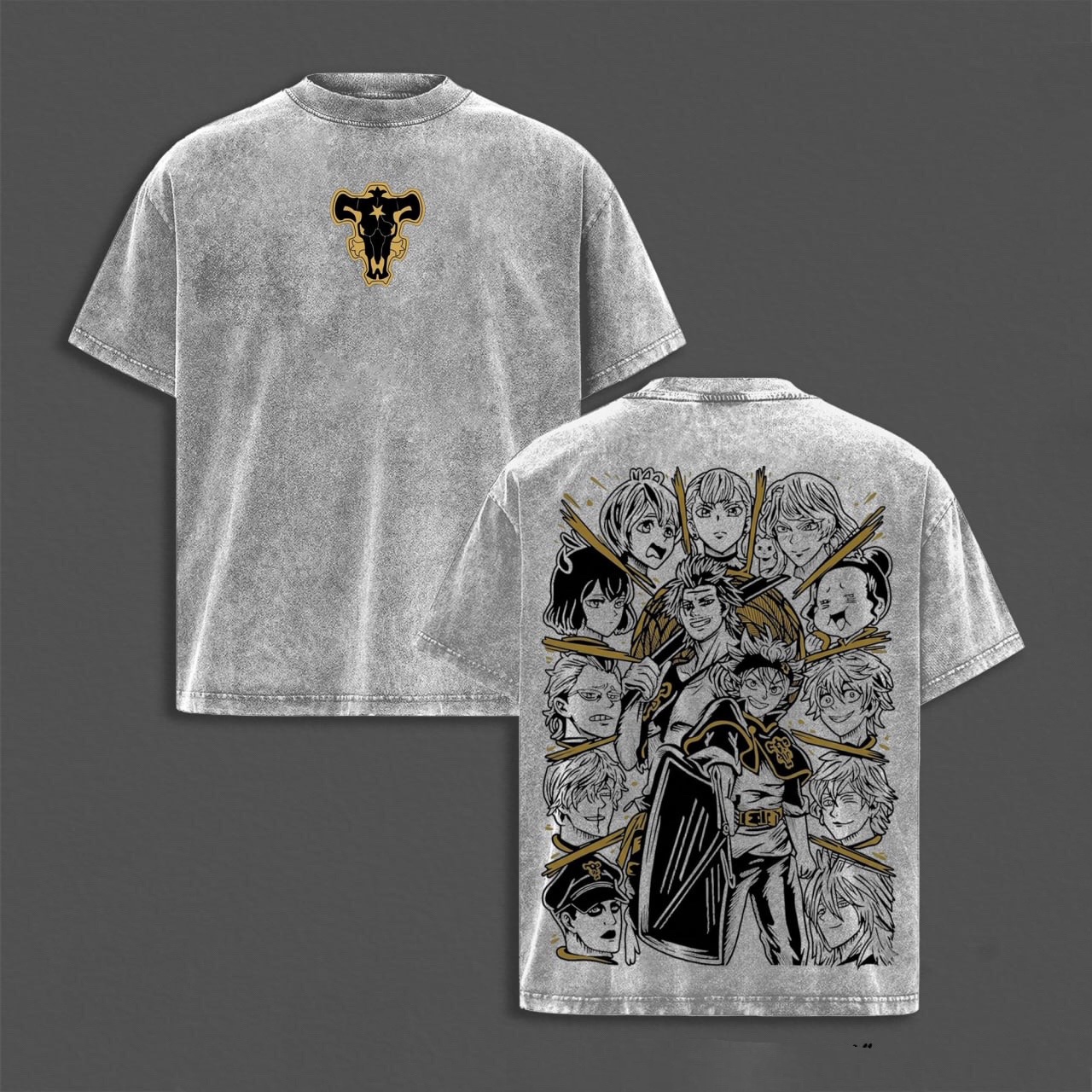  Black Clover:Asta Vs Yami Sukehiro Black Bulls Vintage washed T-shirt