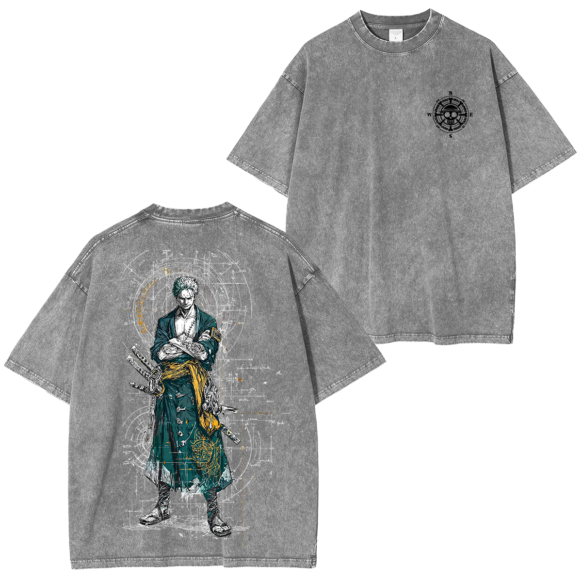 Sanji X Zoro X Luffy One Piece Unisex Washed T-Shirt