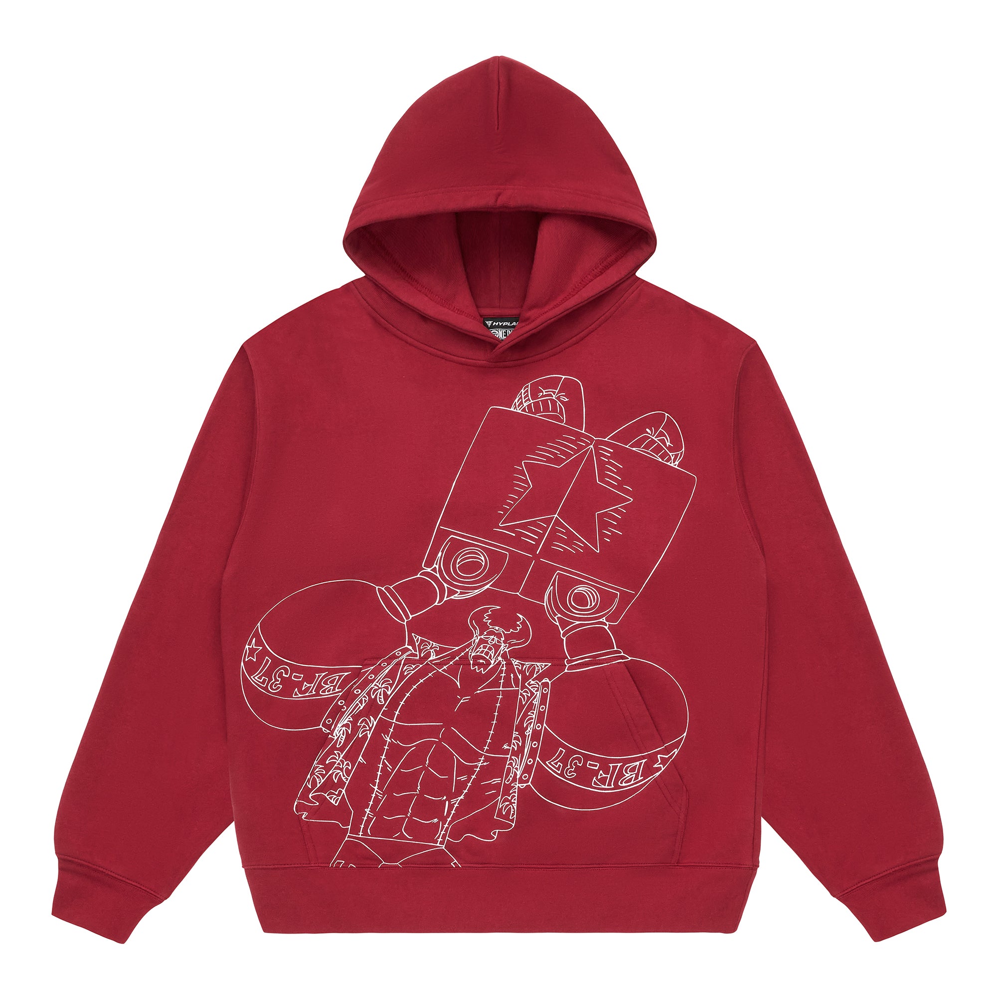 ONE PIECE FRANKY SINGLE LINE HOODIE (BURGUNDY) *PRE ORDER*