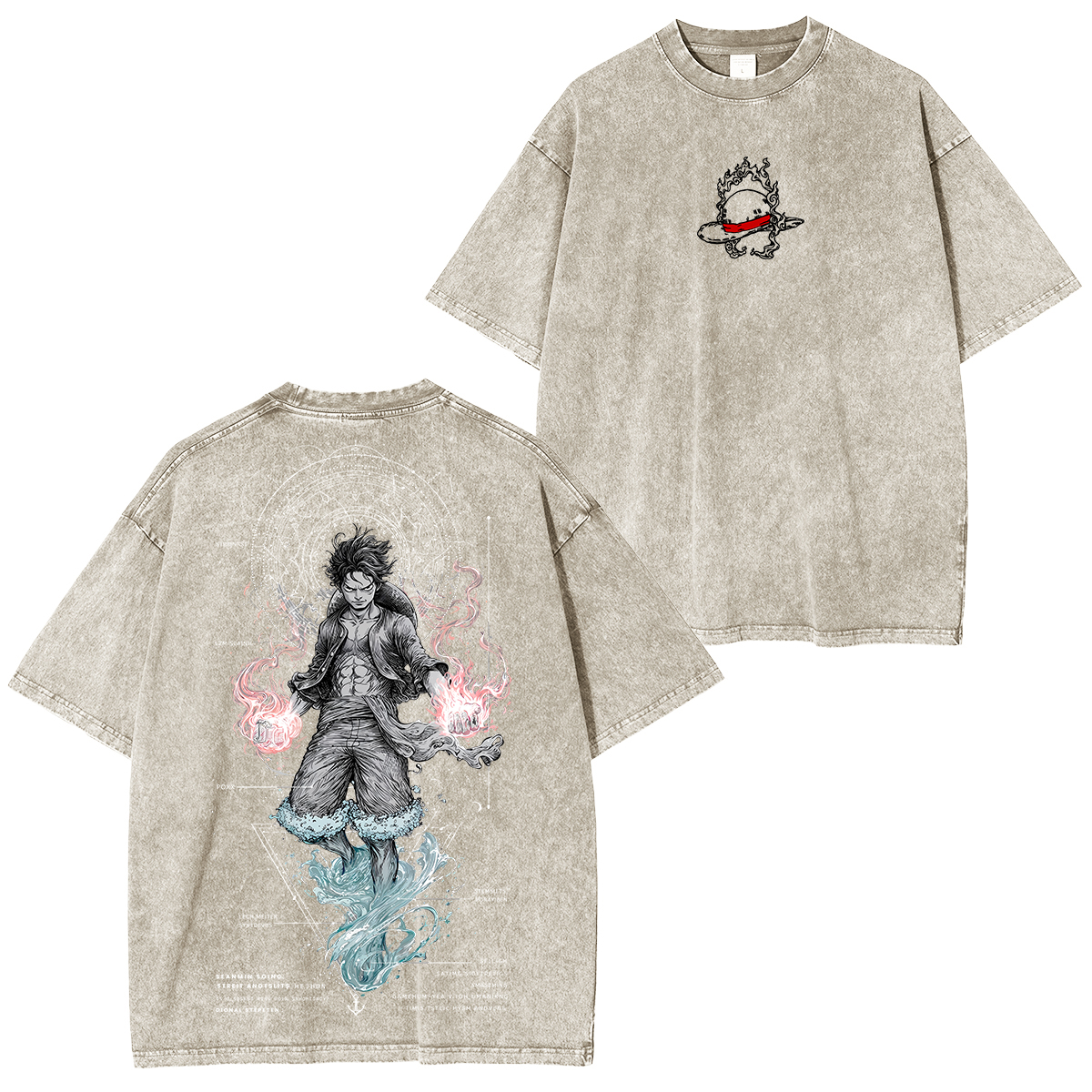 Luffy One Piece Unisex Washed T-Shirt