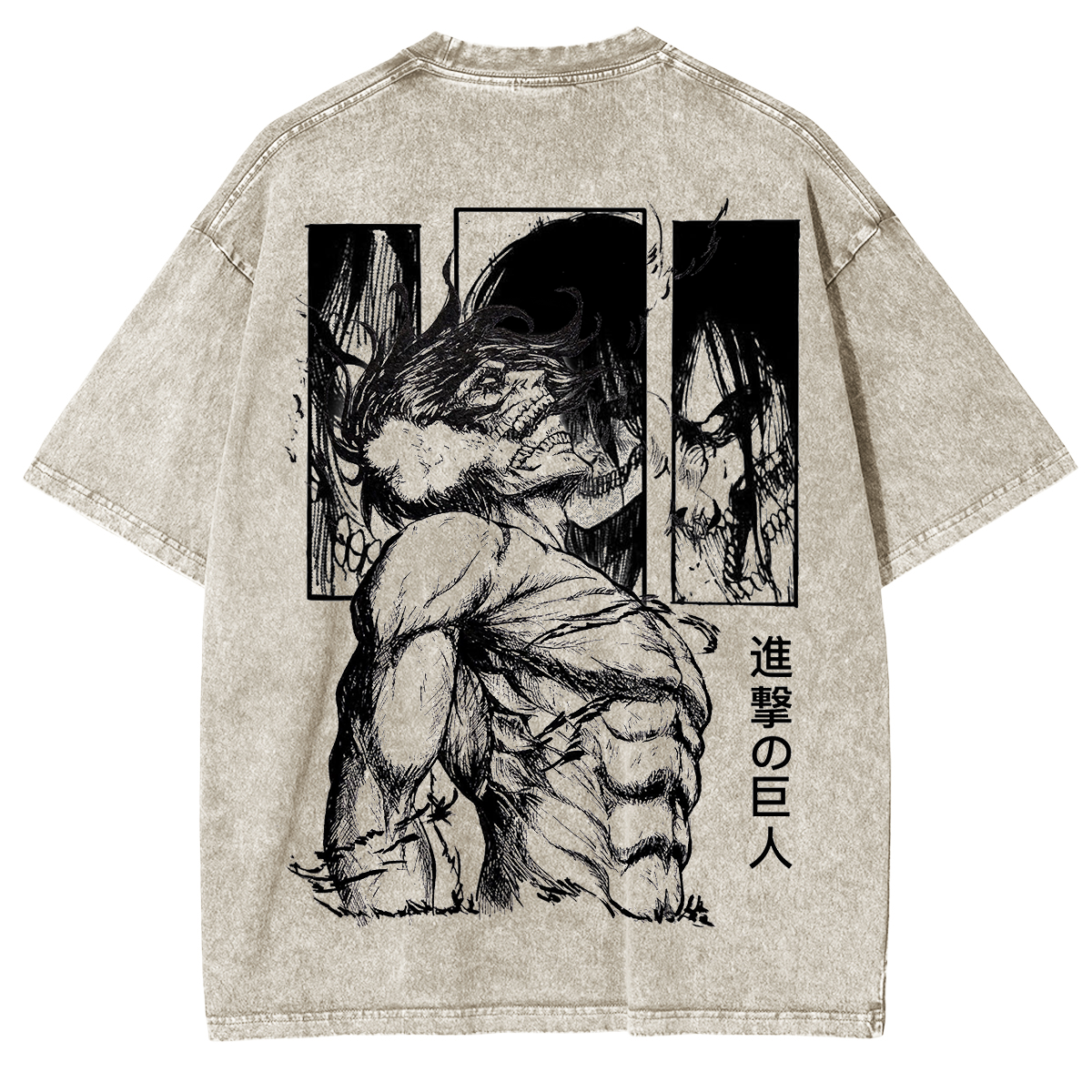 Attack on Titan Anime Unisex Washed T-Shirt