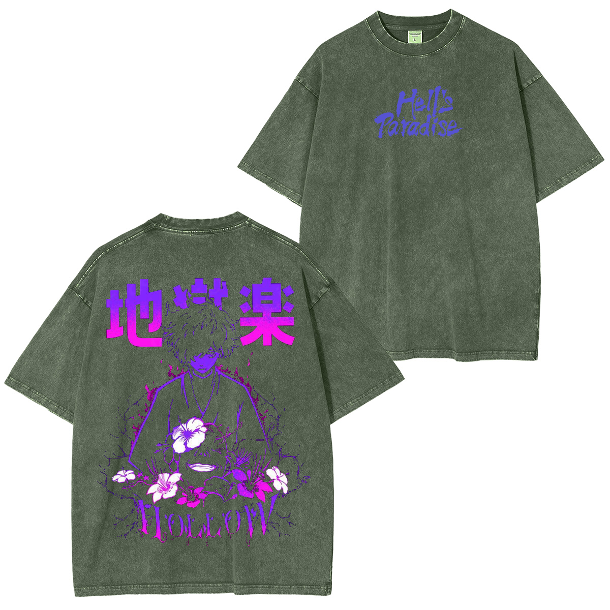 Gabimaru , Hell��s Paradise Retro Limited Purple Vintage Anime Unisex Washed T-Shirt