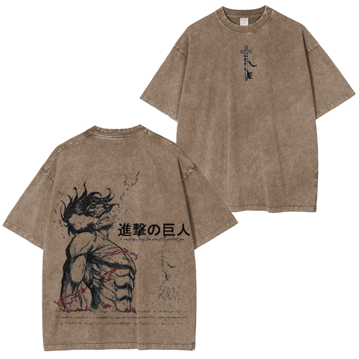 Attack On Titan Vintage  Unisex Washed Tee