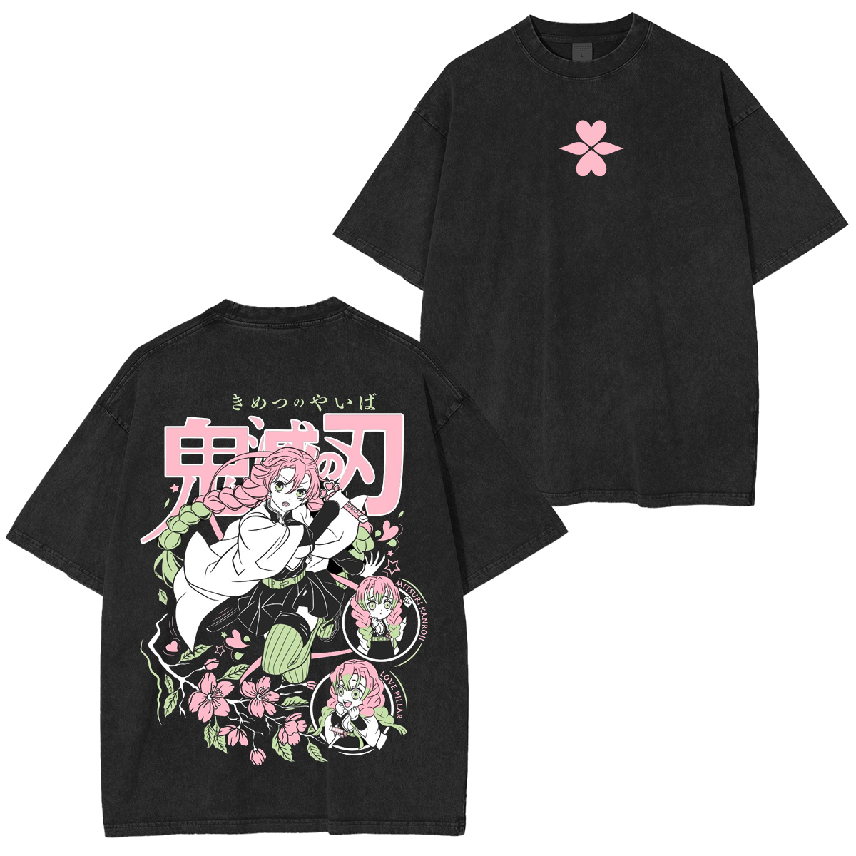 Mitsuri Kanroji,Demon Slayer Anime Unsiex Washed T-Shirt