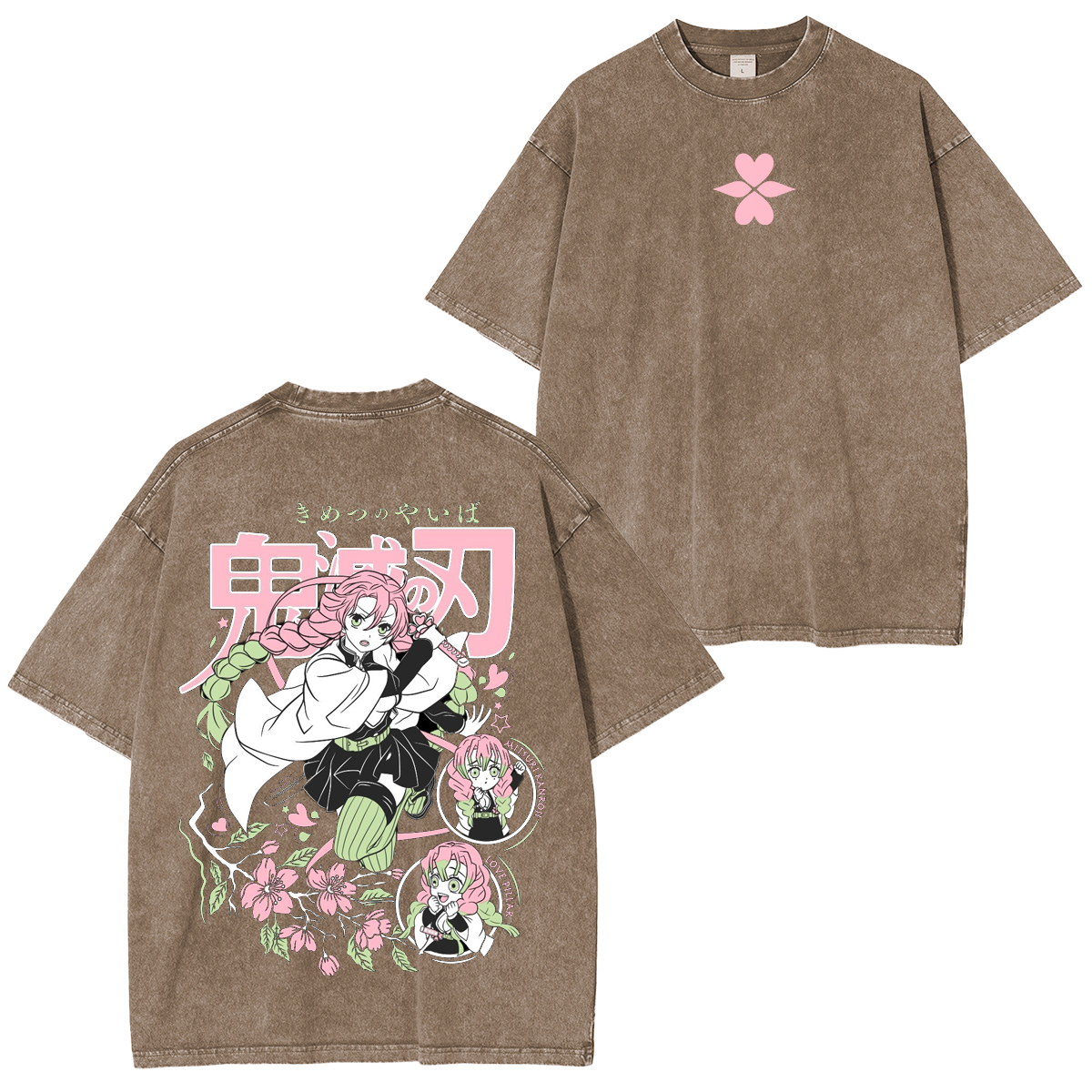 Mitsuri Kanroji,Demon Slayer Anime Unsiex Washed T-Shirt