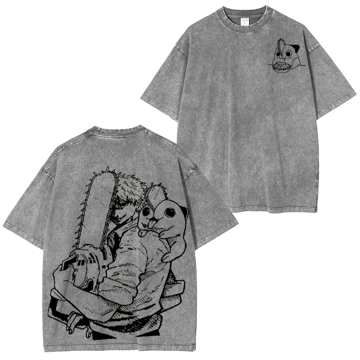 Denji & Pochita Vintage Unsiex Washed T-Shirt