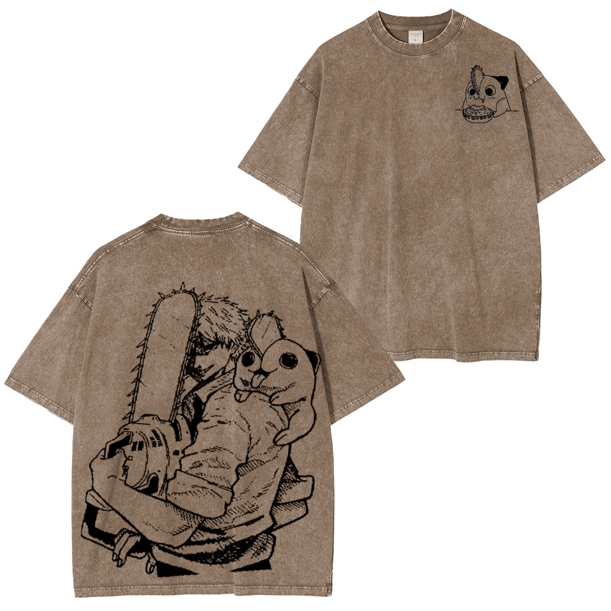 Denji & Pochita Vintage Unsiex Washed T-Shirt