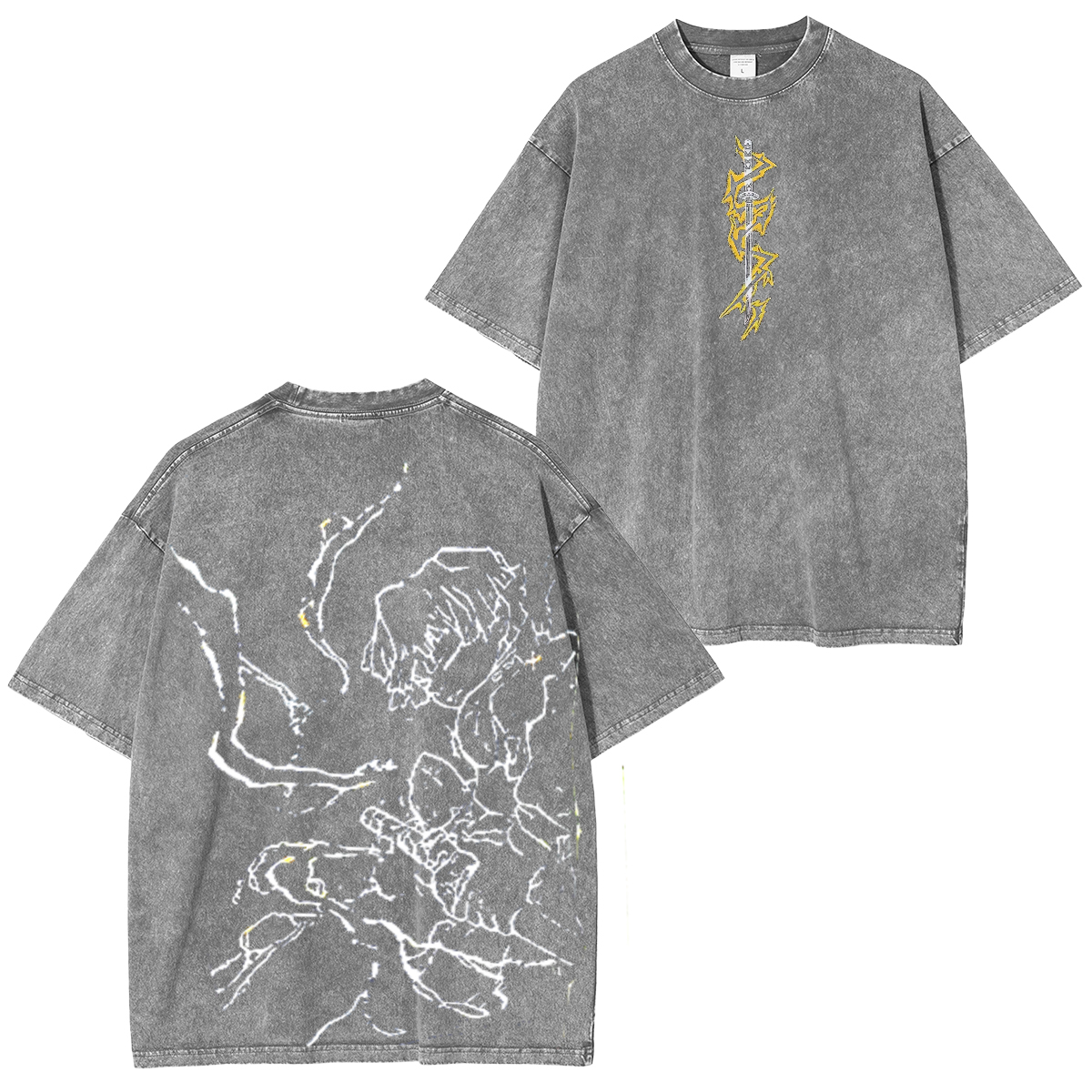Zenitsu Agatsuma Demon Slayer Anime Vintage Unsiex Washed T-Shirt