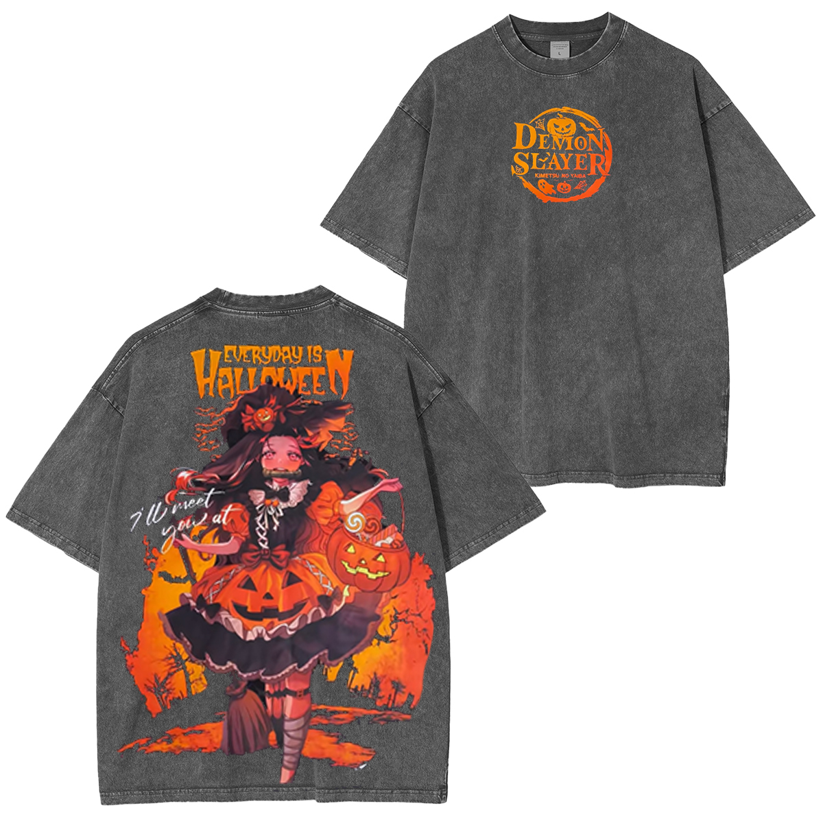 Nezuko Halloween Vintage Unsiex Washed T-Shirt