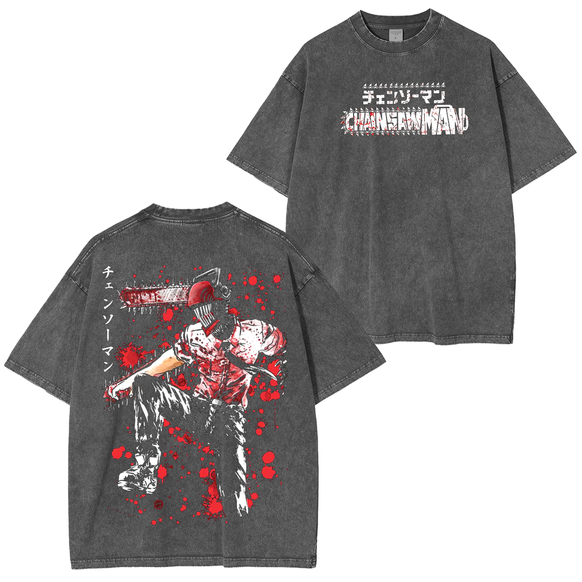Chainsaw Man Anime Unsiex Washed T-Shirt