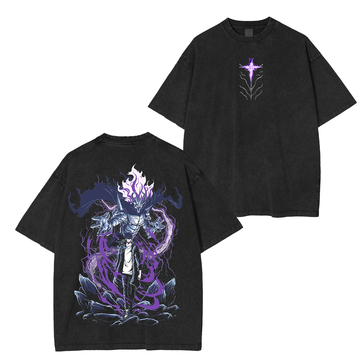 Solo Leveling Anime Unsiex Washed T-Shirt