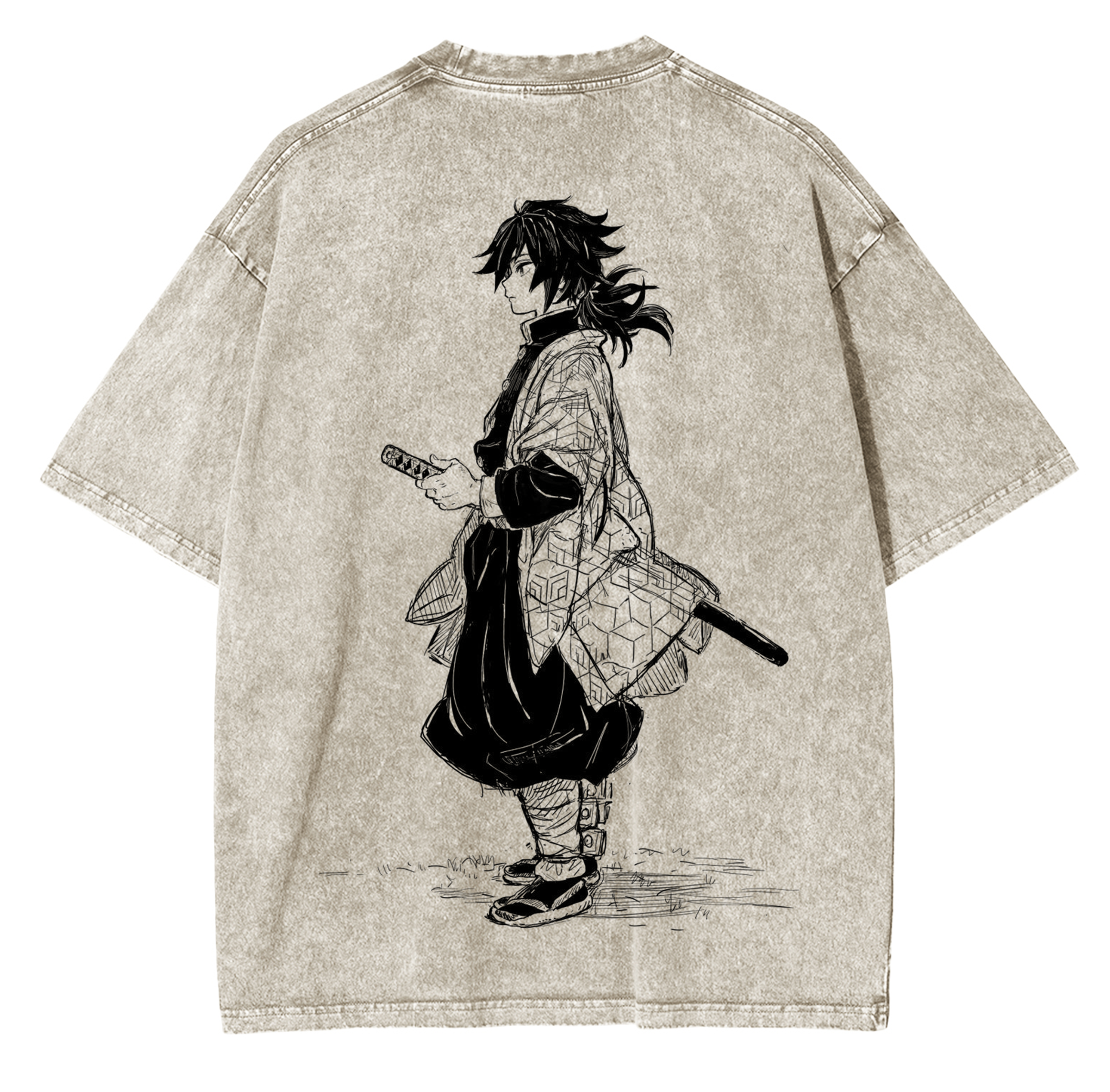 Giyu Tomioka,Demon Slayer Anime Unisex Washed T-Shirt