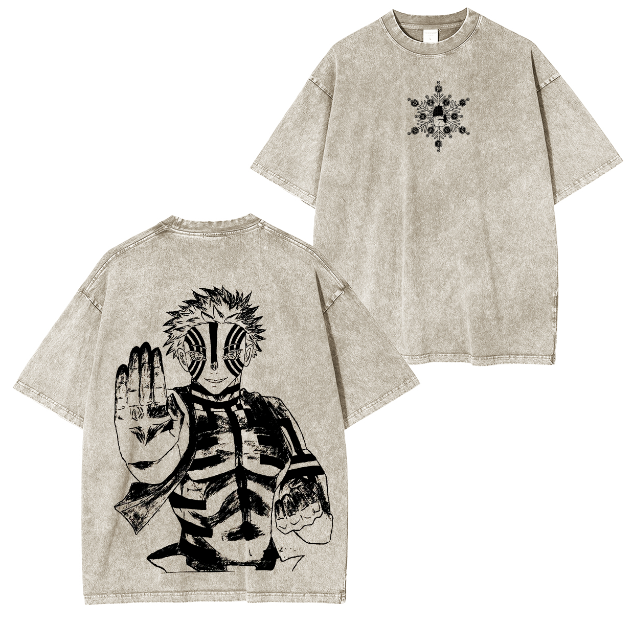 Akaza,Demon Slayer Anime Unisex Washed T-Shirt