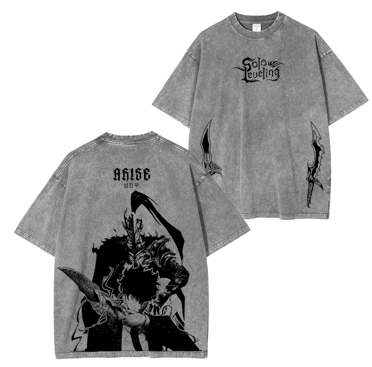 Solo Leveling Anime Unsiex Washed T-Shirt