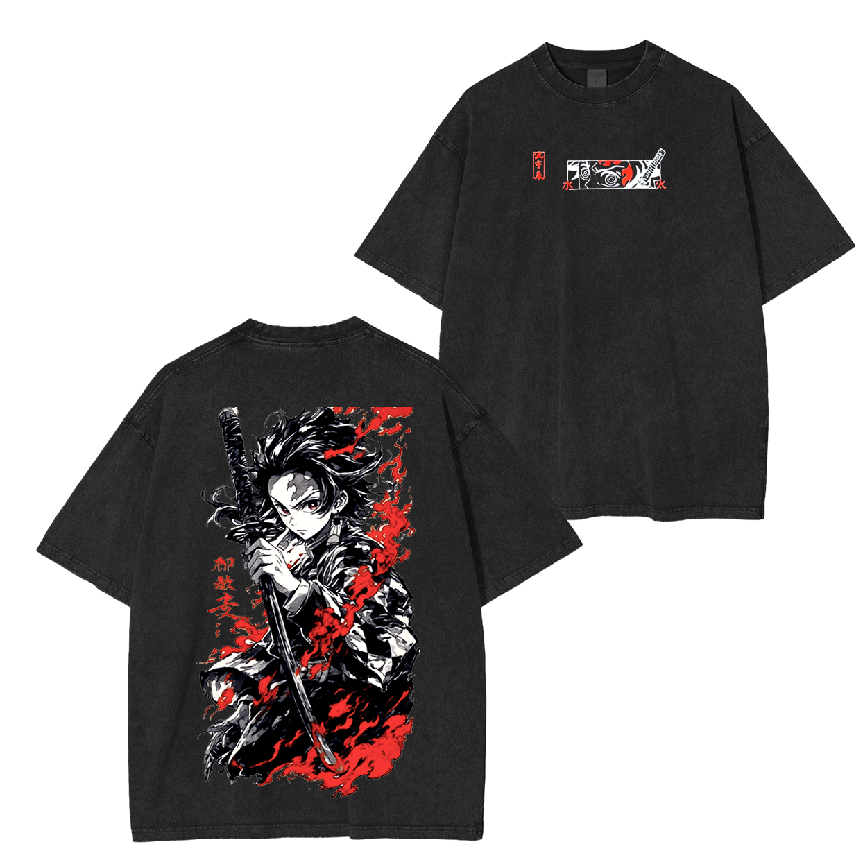 Tanjiro Kamado,Demon Slayer Anime Unsiex Washed T-Shirt
