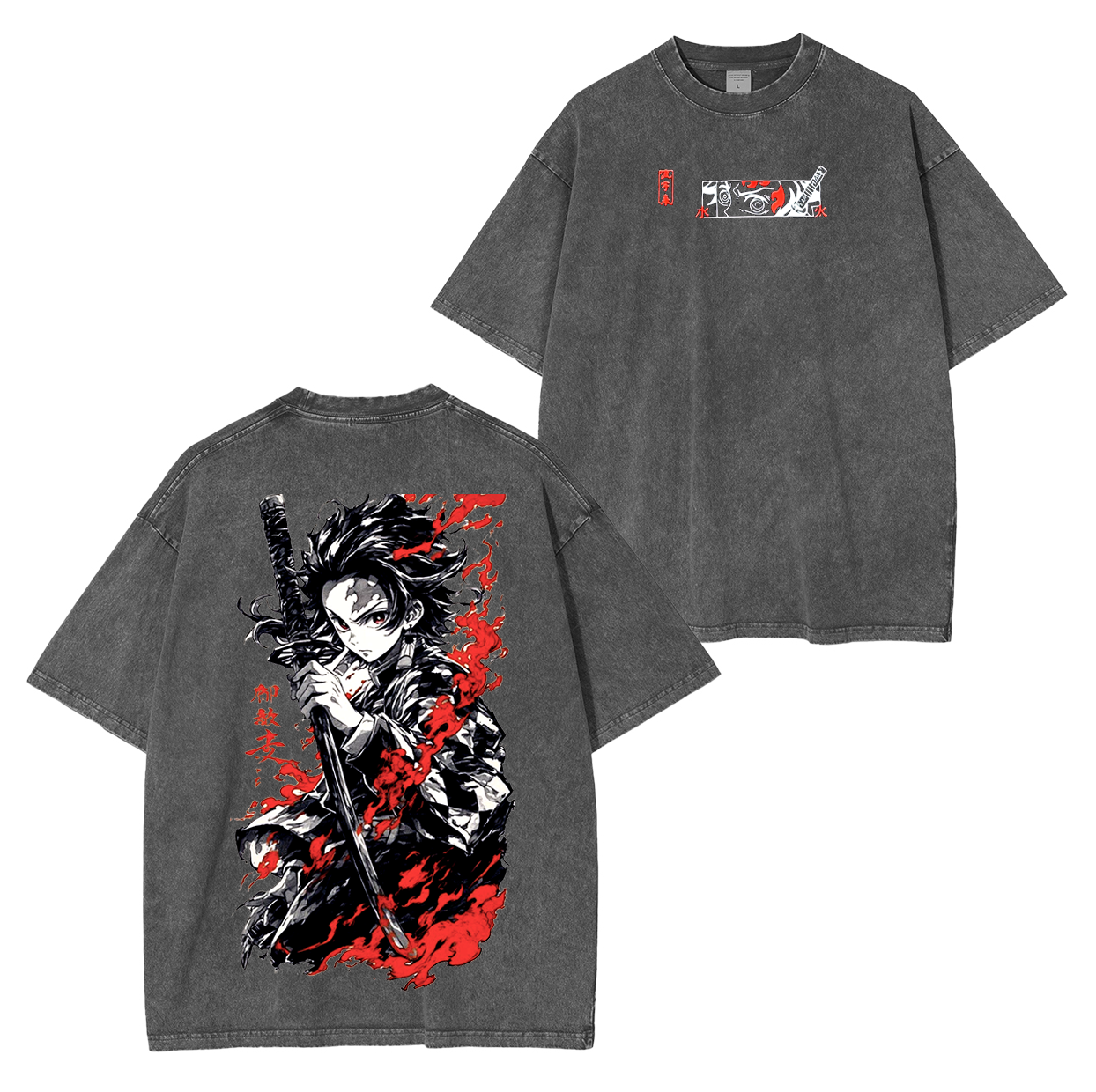 Tanjiro Kamado,Demon Slayer Anime Unsiex Washed T-Shirt