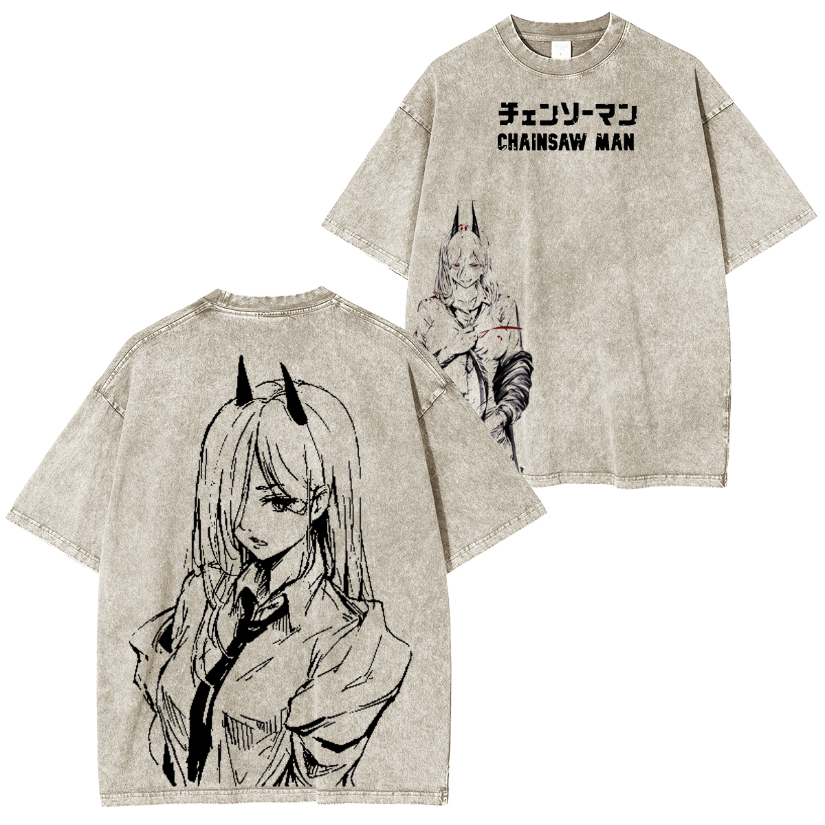 Chainsaw Man Unsiex Washed T-Shirt