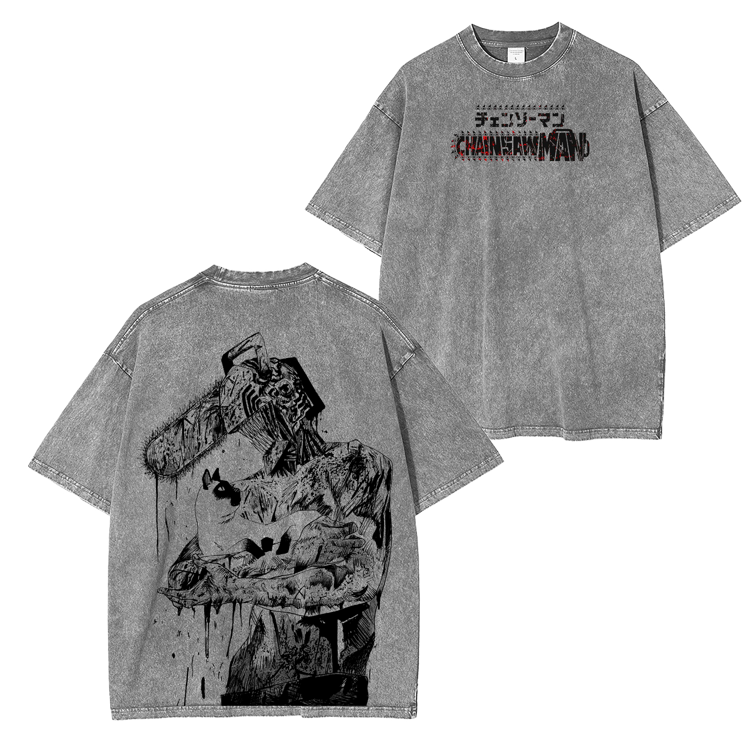 Chainsaw Man Anime Unsiex Washed T-Shirt