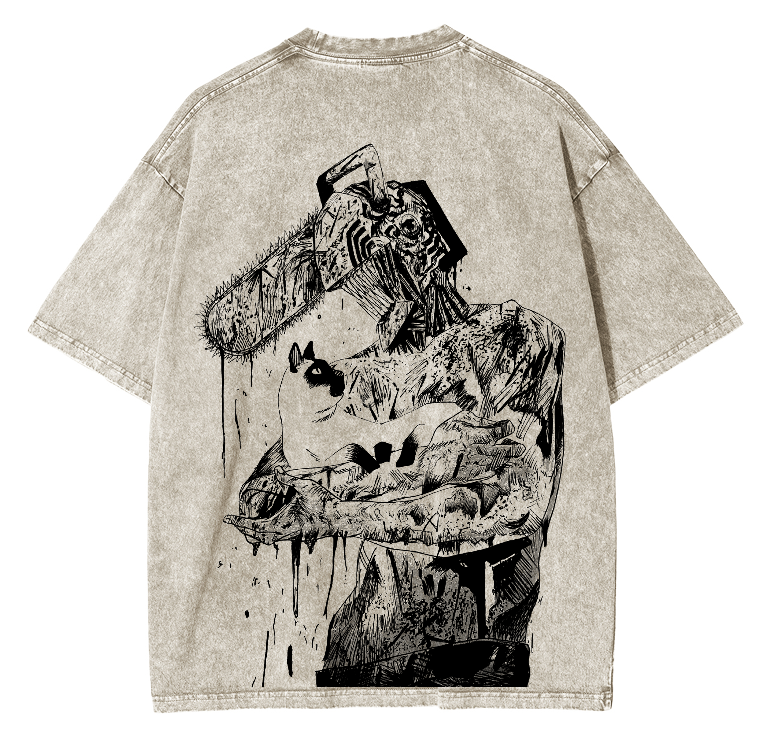 Chainsaw Man Anime Unsiex Washed T-Shirt