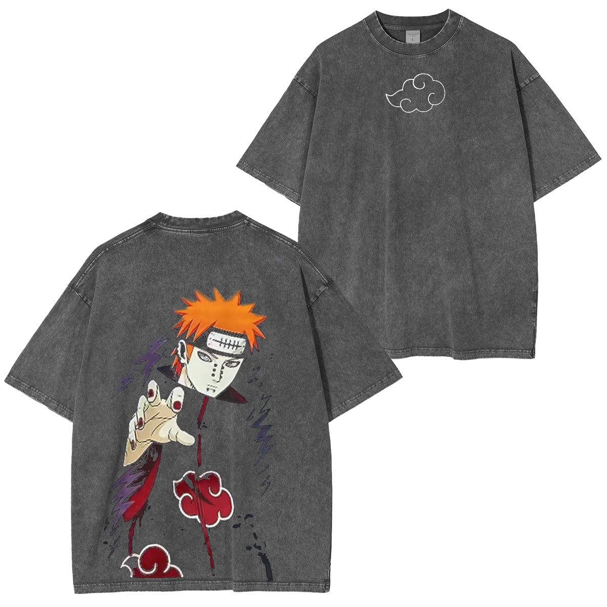 Naruto Anime Double Printed Unsiex Washed T-Shirt