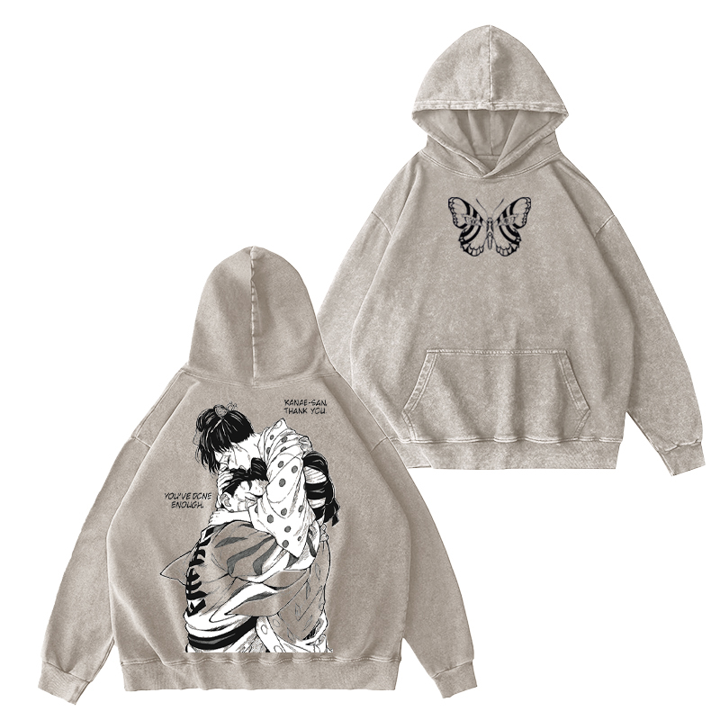 Akaza X  KoyukiDemon Slayer Washed Hooded Sweatshirt