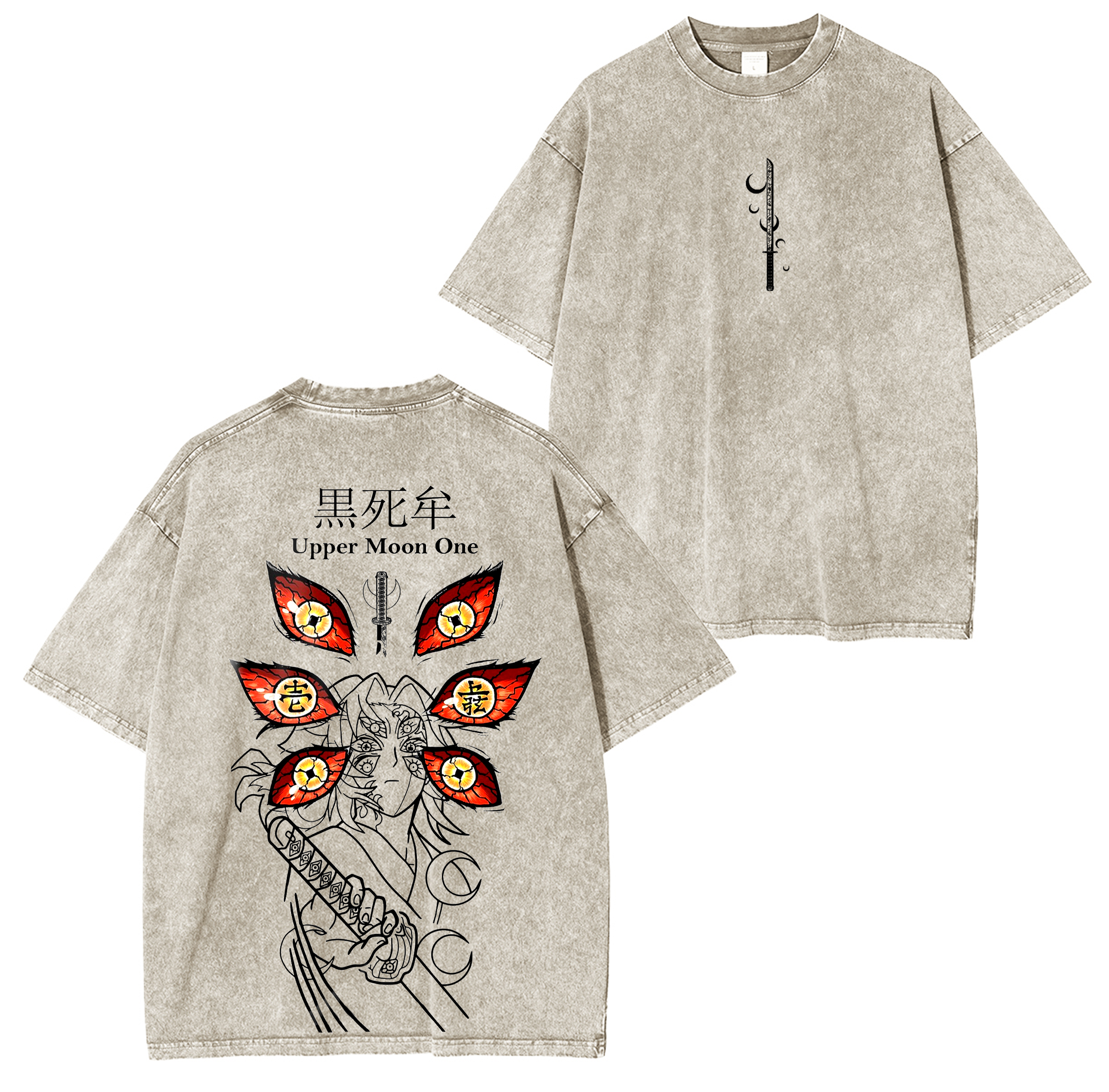 kokushibo,Demon Slayer Anime Unisex Washed T-Shirt