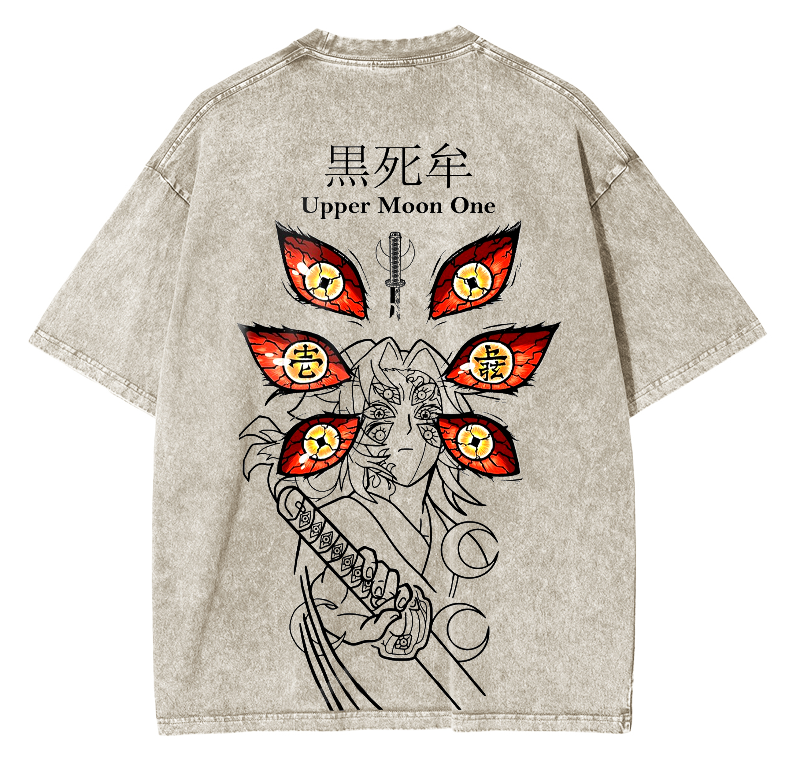 kokushibo,Demon Slayer Anime Unisex Washed T-Shirt